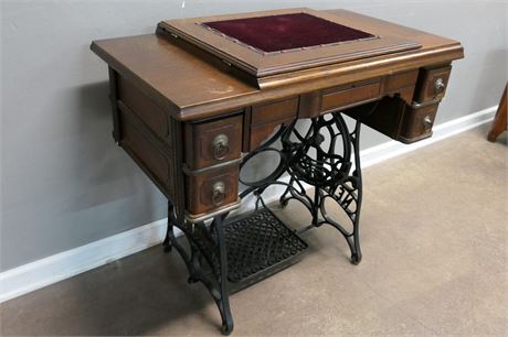 New Home Vintage Treadle Sewing Machine Cabinet