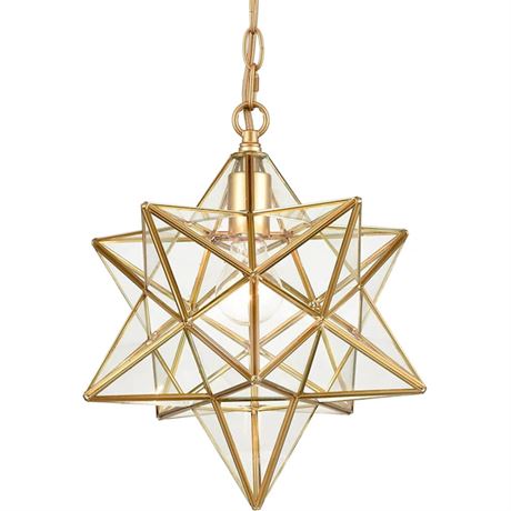 Brass Moravian Star Pendant Light