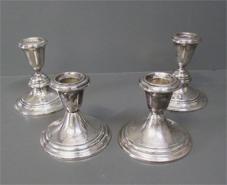 4 Weighted Sterling Silver Candlestick Holders