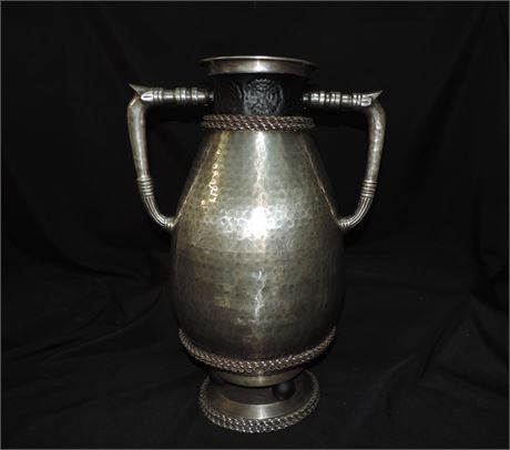 Large Hammered Metal Vase