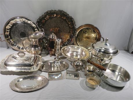 19-Piece Silverplate Tableware Lot
