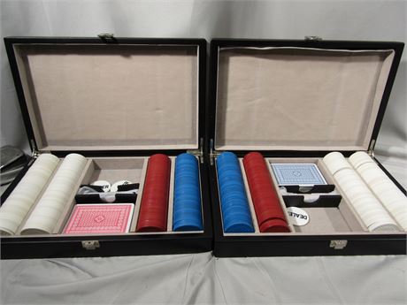 Professional Poker Chip and Card Sets, in Deluxe Case