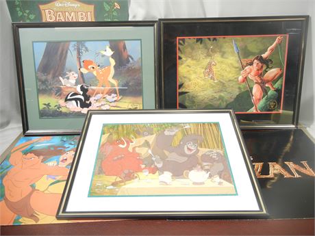 Disney Store Lithographs, Tarzan, and Bambi