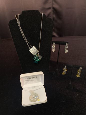 ANN MARIE CHAGNON Necklace and Earrings  SWAROVSKI Crystal Necklace