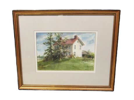 M. Roby - 1973 Watercolor - Framed and Double Matted