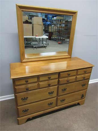 Vintage Double Dresser and Mirror