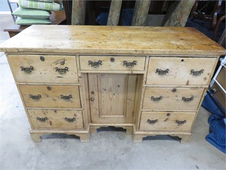 Antique Solid Pine Buffet Cabinet