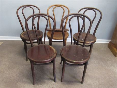 5 Vintage Hairpin Bentwood Chairs