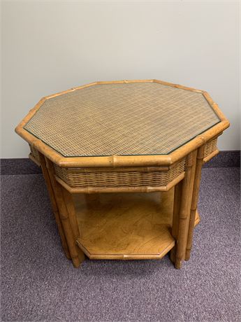 Bamboo Octagon End Table