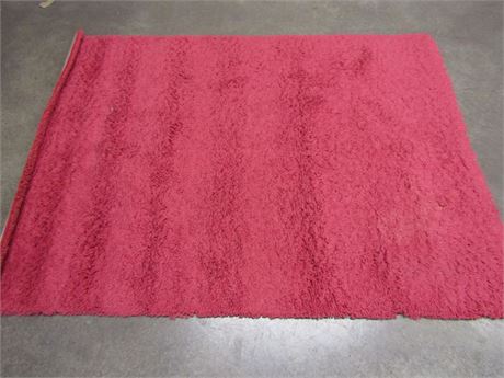 Vintage Wine Colored Shag Carpet by Mary Kay and Ashley