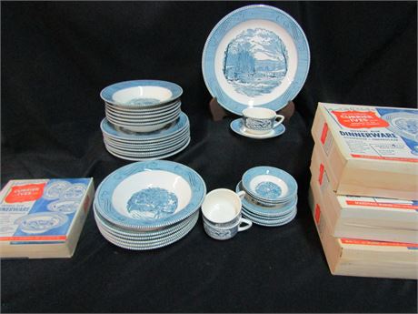 Currier and Ives Blue by Royal Collection Dinnerware
