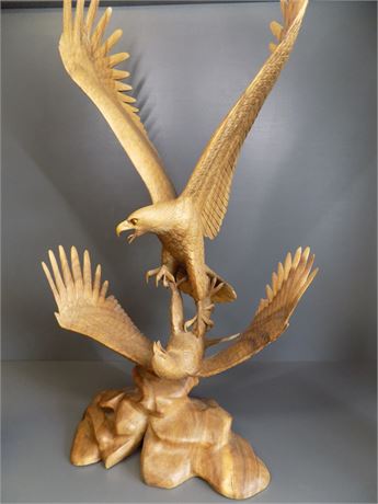 Wood Carved American Eagle