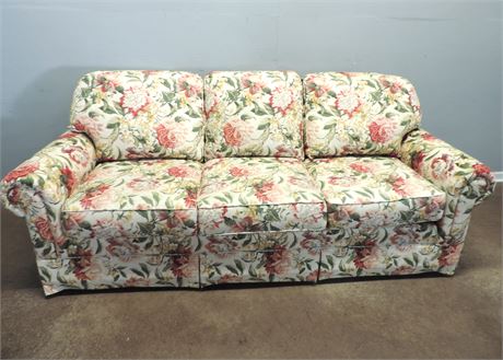 Smith Brothers Custom Skirted Floral Sofa