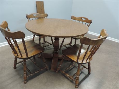 Vintage S Bent & Bros. Dining Set / Table and Chairs (Five Piece)