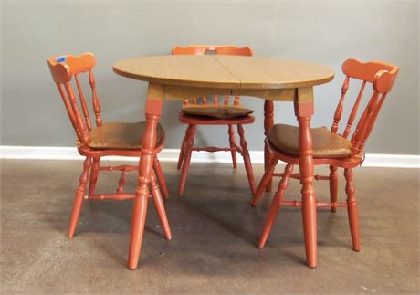 Vintage Round table with Three Chairs