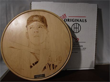 Mickey Mantle, Hand Crafted "Hot Iron Original" Art by J. Williams