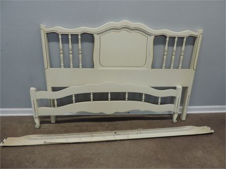 Vintage French Provencial Full Size Headboard / Foot Board / Side Rails
