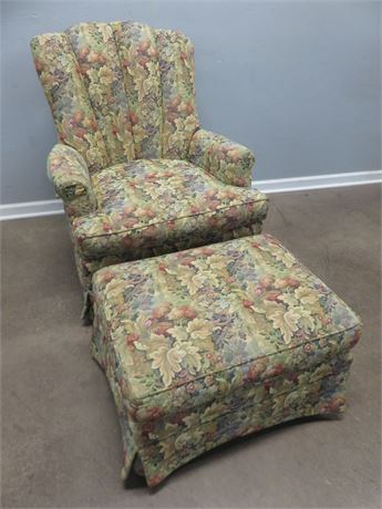 Swivel Rocker Arm Chair & Ottoman