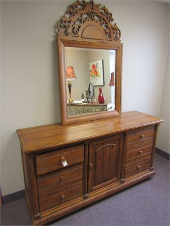 Drexel Heritage Studio Collection French Country Dresser, Large Wood Mirror