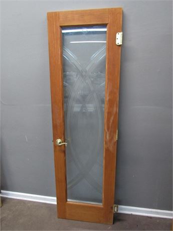 Beveled and Frosted Glass Narrow Door
