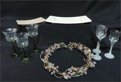 Partylite Votive Holder Sets Large Candle Holders and Floral Ring