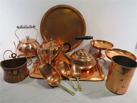 Copper Kettles / Kitchenware Lot