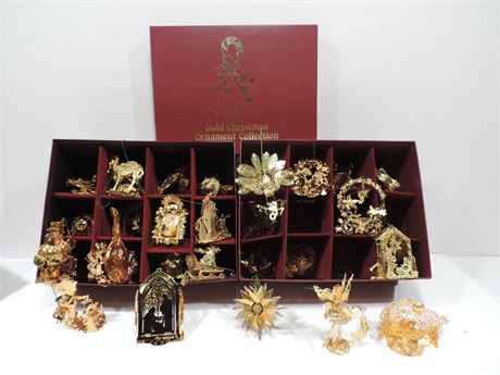 DANBURY MINT Gold Tone Christmas Ornaments