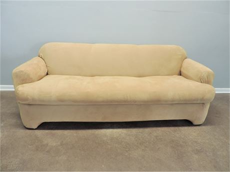 Wheat Color Over Stuffed Sofa
