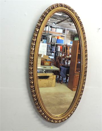 Ornate Gold Gilt Oval Wall Mirror
