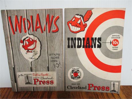 1951 & 1952 Cleveland Indians Scorebooks