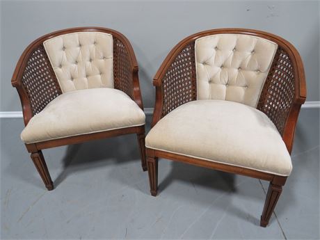 Cane Sided Barrel Chairs