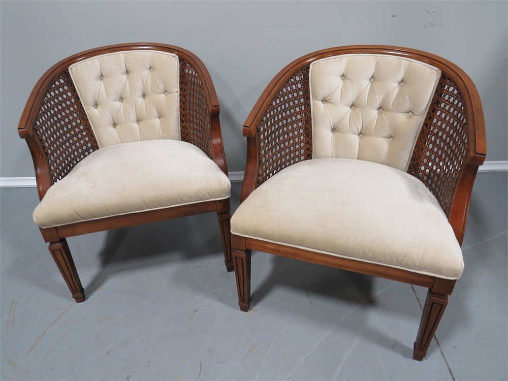 Mid century cane outlet back barrel chair