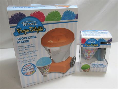 Rival Frozen Delights Snow Cone Maker with Cups and Straws