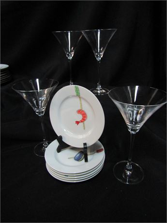 Appetizer and Martini Glasses