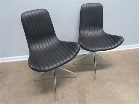 Contemporary Faux Leather Swivel Chairs