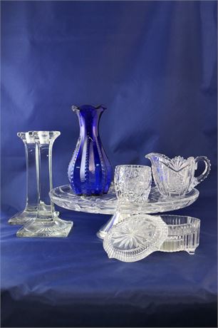 Waterford / Crystal / Vase / Candle Holders / Cake Plate / Music Box /  Lot of 7