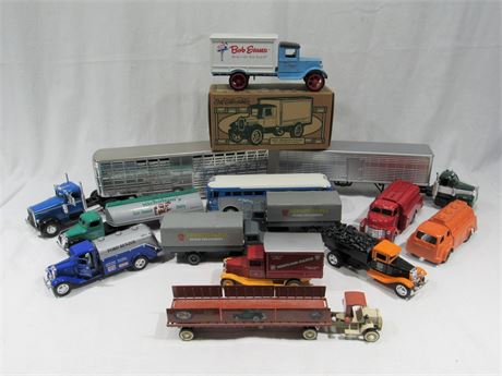 Diecast Bus and Truck Lot - 12 Pieces