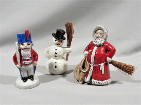 3 Goebel Christmas/Holiday Figurines - Santa, Snowman & Nutcracker