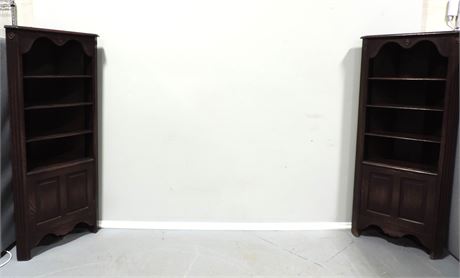 Pair of Solid Wood Corner Cabinets