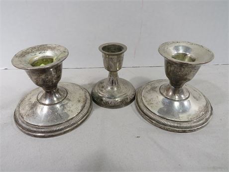 Weighted Sterling Silver Candlestick Holders