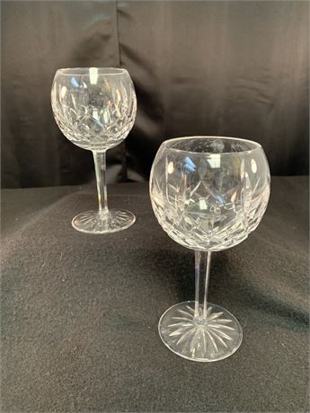 Waterford Lismore Pair  Balloon Wine Glasses