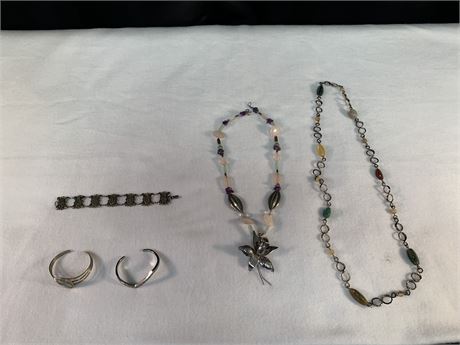 Lot of Vintage Sterling Silver Jewelry, Featuring Abalone