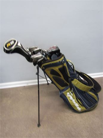Taylor Made Golf Set, Left Handed M2 Irons, Driver, Rescue Club, Putter and Bag