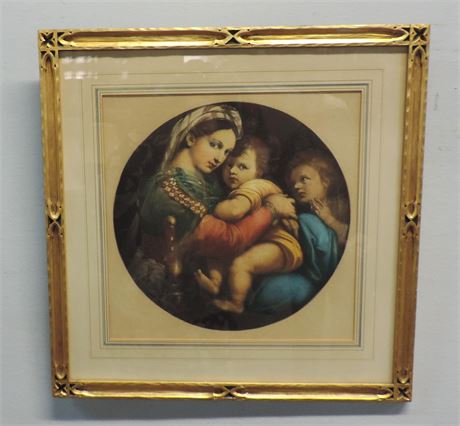 Vintage RAFFAEL Print 'Madonna and Child'