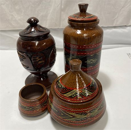 Coco Wood Jars