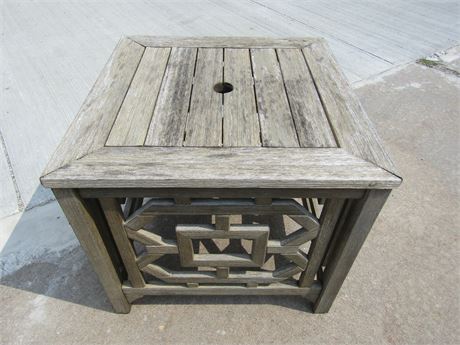Weathered Teak Square Table for Outdoor Use