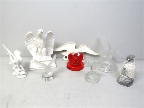 Eagle Figurine Lot - 8 pieces including Fenton