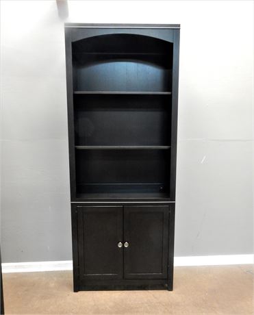 Hooker Furniture Black Bookcase with Bottom Storage Shelf