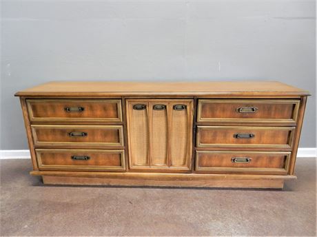 Mid Century Wood Dresser with Nine Dove Tail Drawers