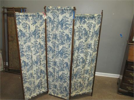 Antique 3 Section Fancy Folding Wall Screens